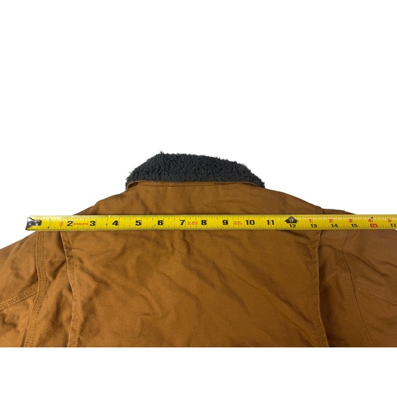 Carhartt Boys Brown Canvas Sherpa Collar Chore Coat Jacket Size S 7-8 RN13706 - Picture 8 of 11